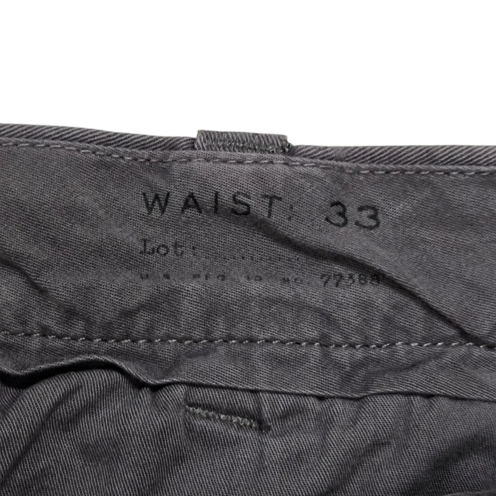 J. Crew Stanton Shorts Mens Gray 100% Cotton Flat‎ Front Casual Size 33